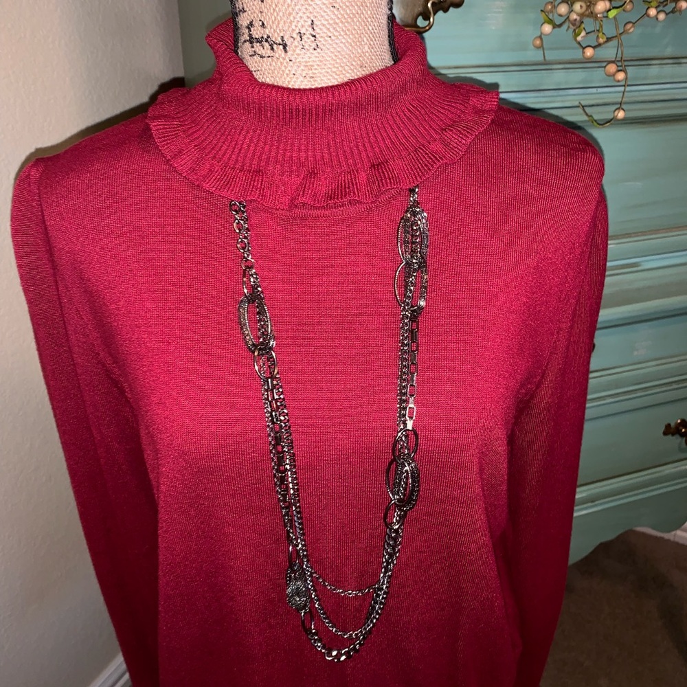 Sale🌺Joseph A Ruffle Neck Sweater - Picture 2 of 7